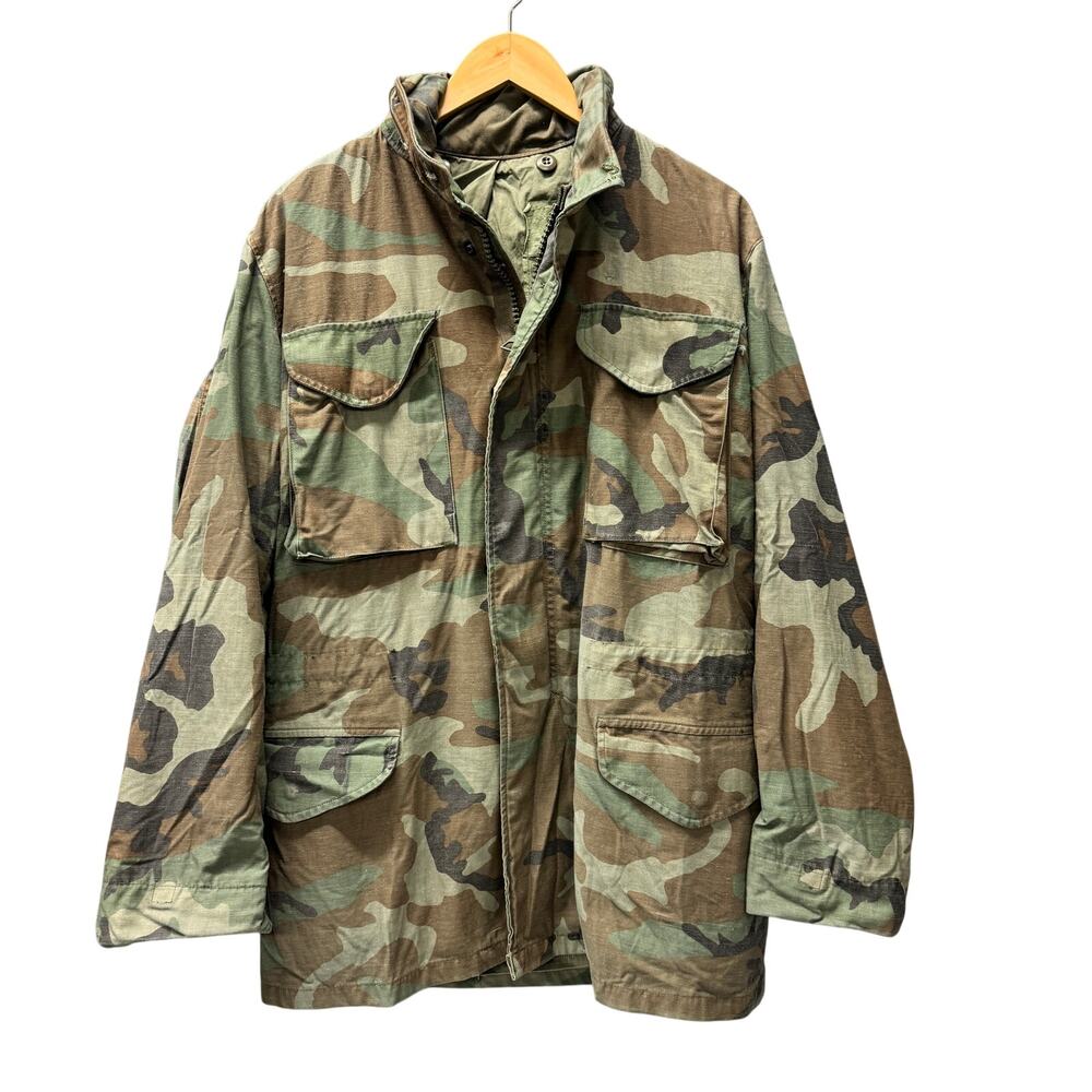 US Military Jacket Vintage‎ M-65 Mens Small Long Cold Weather Field Camo + Hood